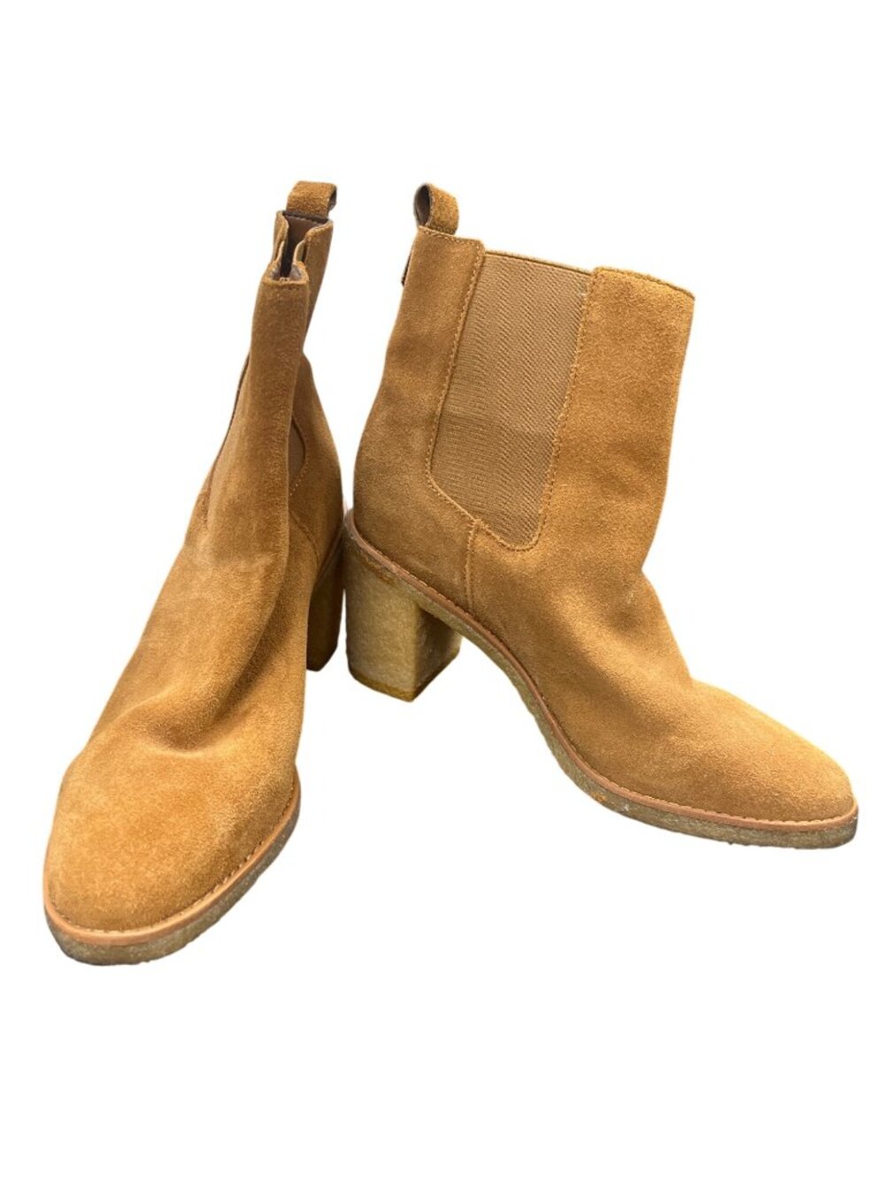 Ralph Lauren Marianna wms brown leather 3" block heel ankle boots sz 9 SKU 10873
